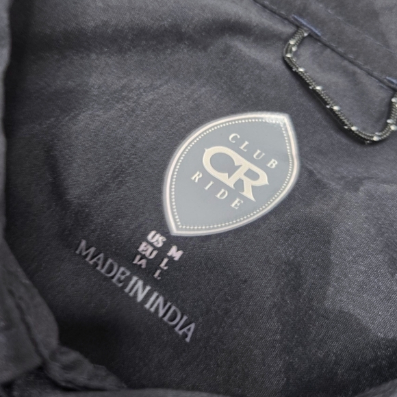 Club Ride Shirt Mens Medium Black Stripe Short Sleeve Button Up Outdoors Pocket - Picture 5 of 11